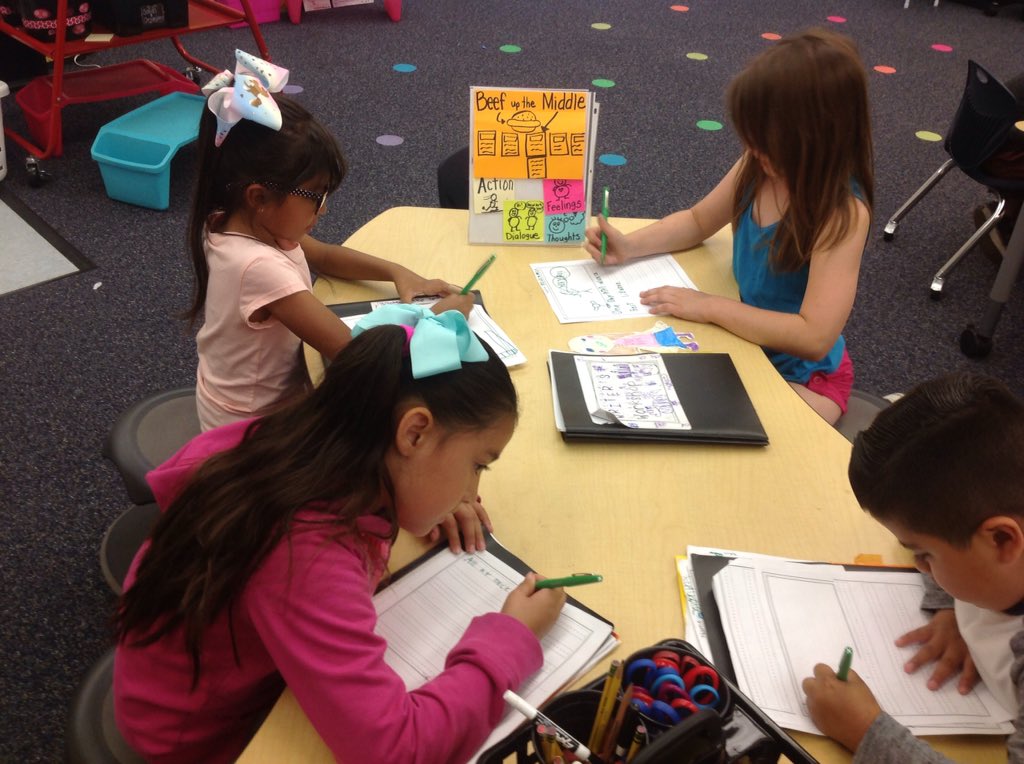First Grade Tabletop Strategy Groups for Writer's Workshop! #WeareTUSD #nelsonpride #tcrwp