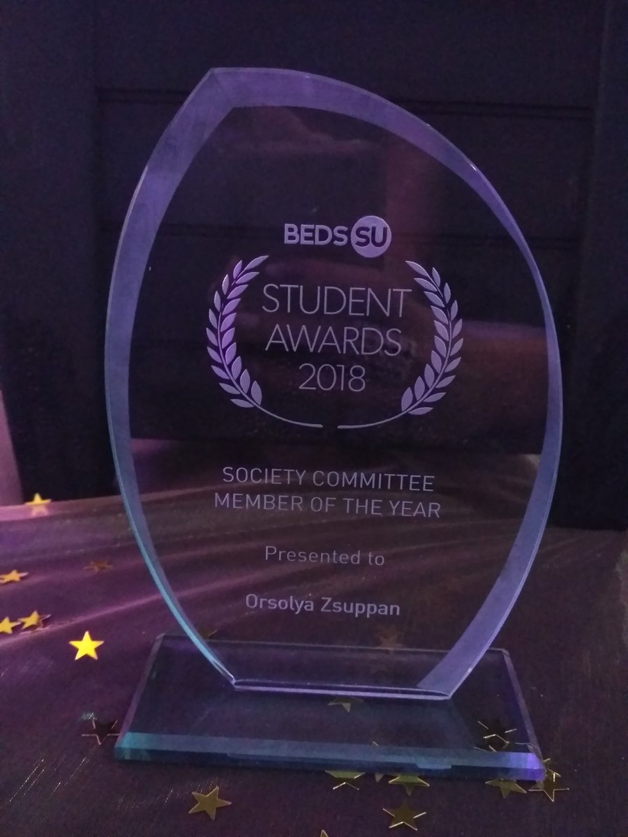 Congrats to our very own manager <a href="/zsupszii/">Orsi Zsuppán</a> for winning this year's <a href="/BedsSU/">Beds SU</a> Society Committee Member award.