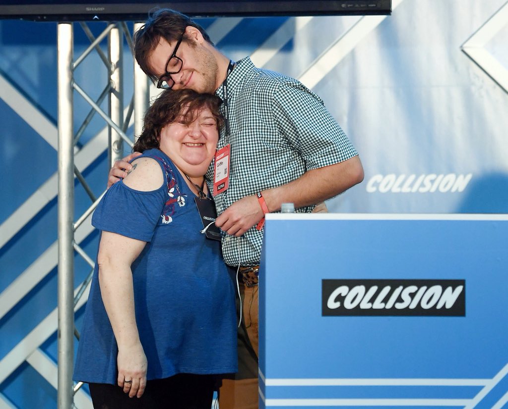 sportsfilesteve's tweet photo. An amazing few days working on @CollisionHQ which involved a moment I’ll never forget - Lori who has been deaf since the the age of 29 feels music for the first time thanks to Griffin Hale of Full Body Sound #CollisionConf https://t.co/Zb3JSZjWjv