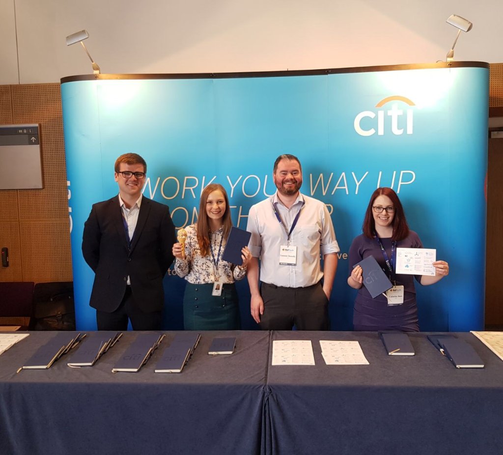 CitiCareers's tweet photo. Day 2 of #BelTech2018! ๐ Thanks to everyone who stopped by at our booth to meet with the #CitiBelfast Recruiting team. More info on our tech opportunities at https://t.co/P9TBEdr9MS https://t.co/oZveeO8VlW