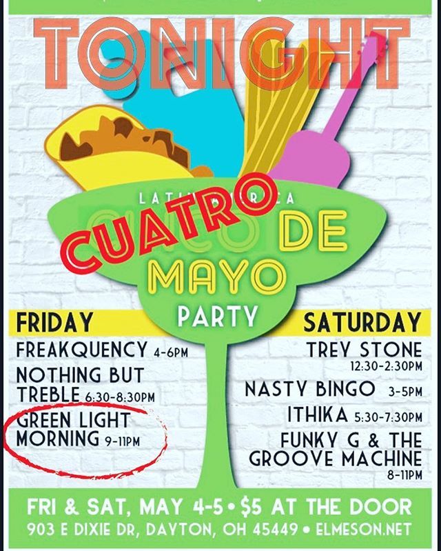 GLMorning's tweet photo. Tonight we kick off the #CincoDeMayo weekend at @ElMesonDayton (Dayton, OH) benefiting @PinkRibbonGirls #SupportLocalMusic #tequila #ItsLikeBeer #DrinkForACause https://t.co/shyM9s5CdV https://t.co/qqMGJ3jngN