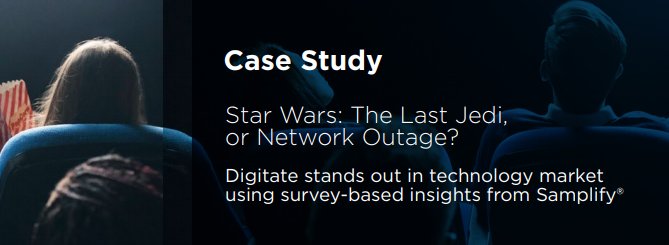 DynataGlobal's tweet photo. Discover how Digitate (@iam_ignio) used #Samplify to find out if #ITprofessionals would walk out of a movie theater while watching #StarWarsTheLastJedi to take care of an IT outage in our downloadable case study: https://t.co/mk25ngoIW7
#MayThe4thBeWithYou #StarWarsDay https://t.co/41HJhwyx0U