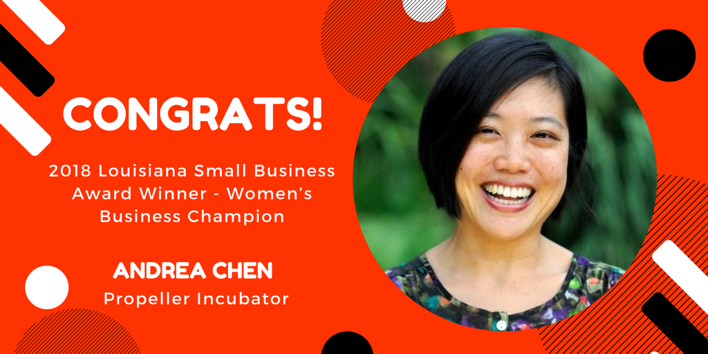 LookFar_Ideas's tweet photo. Congrats to our friend Andrea Chen of @GoPropeller on being named Women’s Business Champion in the 2018 #Louisiana #SmallBusiness Awards! 

Congrats to all the winners, incl. @HispanicCCL's Mayra Pineda &amp; Matthew Kincaid of Overcoming Racism. 👊🏿👊🏻👊🏽 https://t.co/ctNpm96u9p https://t.co/FYOkxqJMsQ