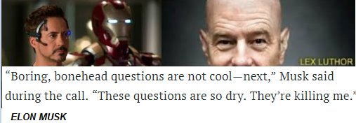 WisePyramid's tweet photo. $TSLA 
Elon Musk thinks he is the genius "Tony Starks"
But he is more like the genius "Lex Luthor"
#tesla #TeslaMotors https://t.co/hw3sNkzk0P