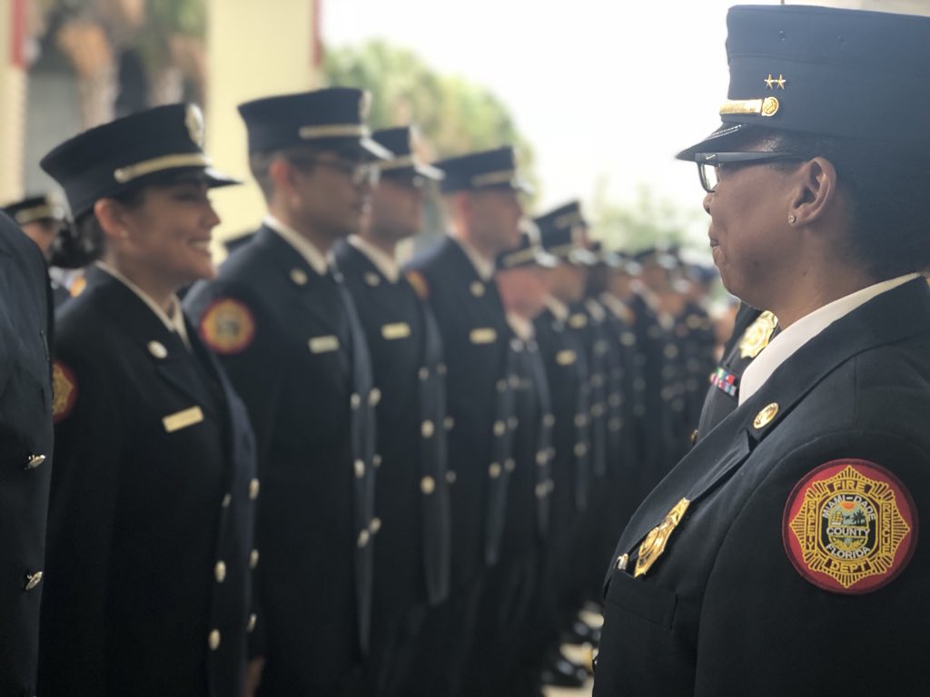 MiamiDadeFire's tweet photo. “Many will tell you that hard work and dedication produces success. While that may be true, being grateful for your blessings in life is arguably what opens the door to a life of success.” - Training Capt. Maria Chin #MDFRGraduation #MDFRClass134 https://t.co/7JCba032LE