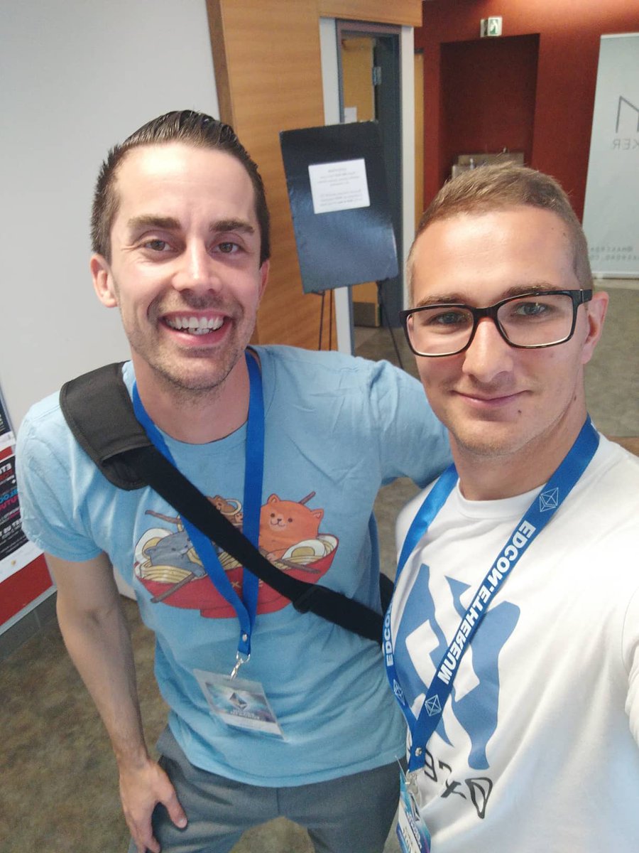 0xcert's tweet photo. Awesome seeing Matt in person at #edcon! π #ethworld #toronto @mattdlockyer @lukakacil https://t.co/0t1UwlT4WA