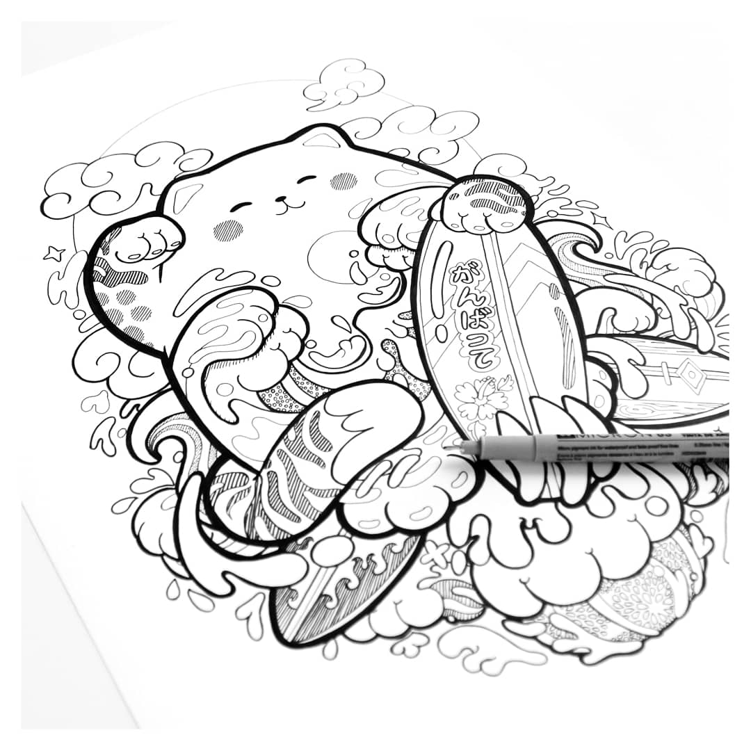 BEATOA_blog's tweet photo. Lucky Surfer #ink #workinprogress #ocean #surf #artist #surfer https://t.co/836yZPsOgk
