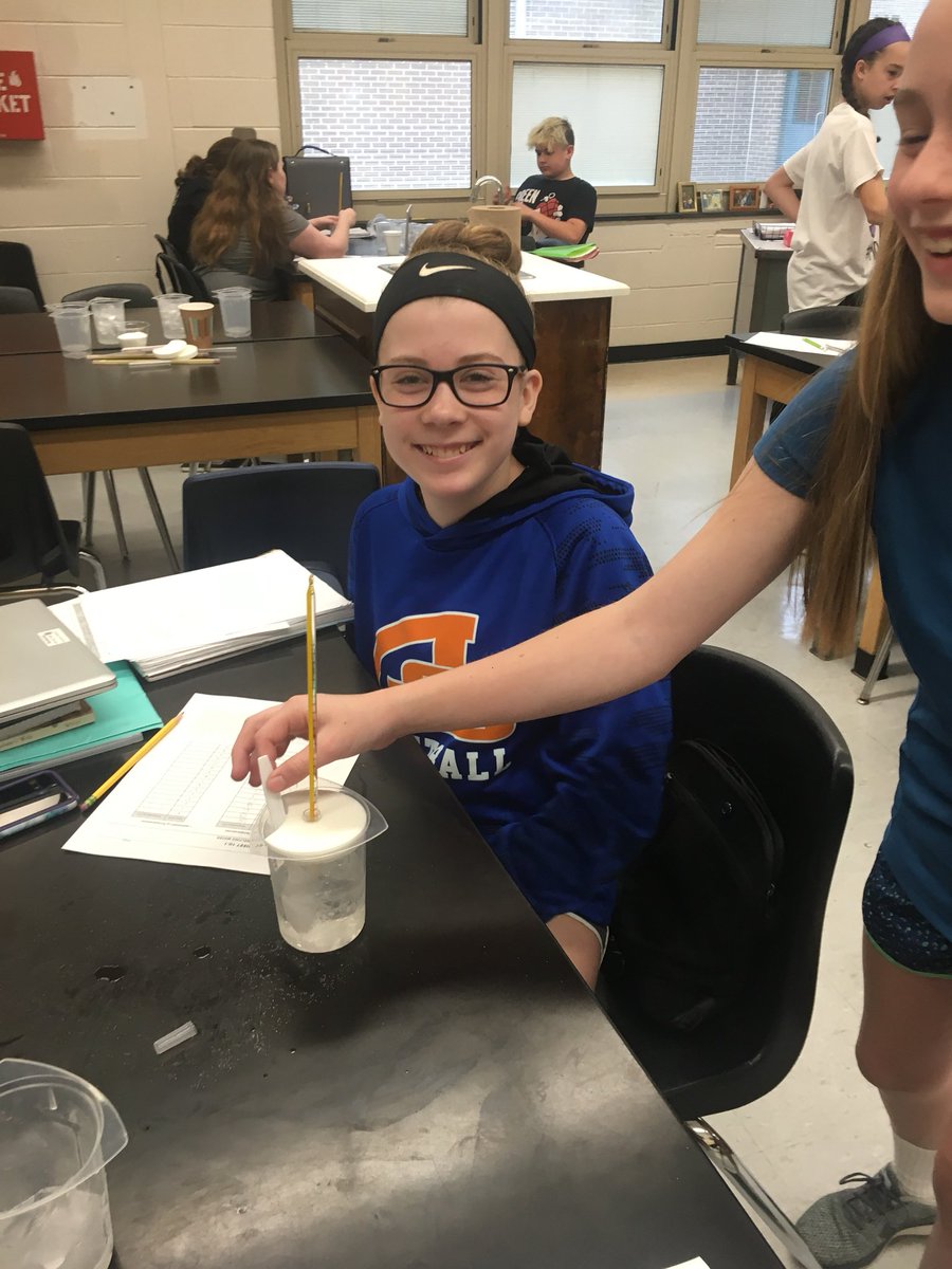 wdeptfordms's tweet photo. 7th grade science test to see what happens to the particles and temperature of a substance as it changes state. #chemistryrocks #gr7science #WDMS https://t.co/QWnwVtJqgB