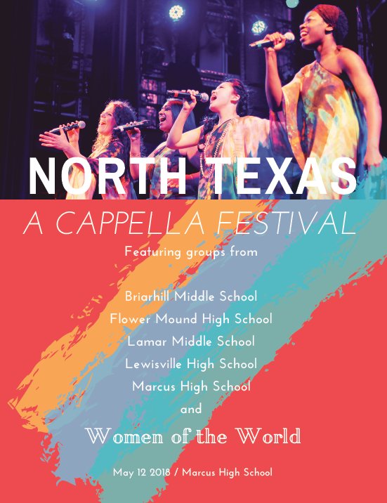 Marcus_HS's tweet photo. The 3rd annual North Texas A cappella Festival at 6pm in the Marcus Auditorium. It will feature HS and MS groups from around LISD, including @MarcusFusion nationally award-winning set! Tickets are just $20 at the door. https://t.co/RxQMzgt33D