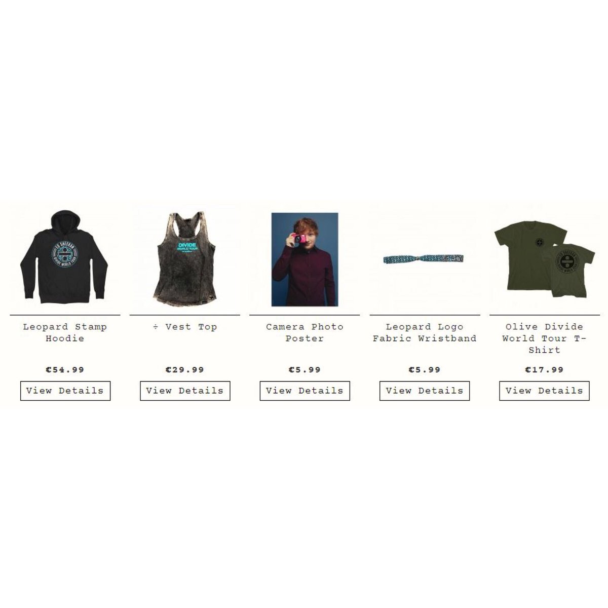 EdSheeran_EU's tweet photo. 2018 World Tour Collection - available now!! 
It’s so pretty!

https://t.co/jVvaRdj1d2 https://t.co/n6SrIaeHu9