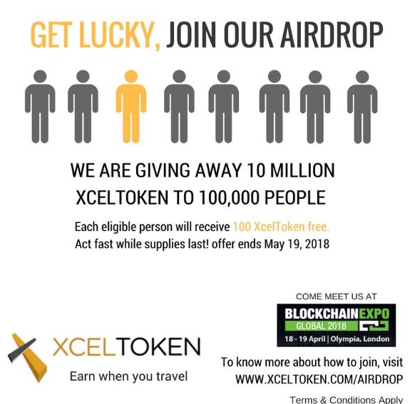 latestAirdrops's tweet image. XCELTOKEN AIRDROP 📢- ⭐⭐⭐⭐▪4/5 stars💰~$11

🔹#XcelToken (XCEL) Travel service payments 
🔹100 XCEL for joining Telegram, Facebook and Twitter

Go to airdrop xceltoken.com/Airdrop  🚀

#crypto #airdrop #latestairdrops @xceltoken