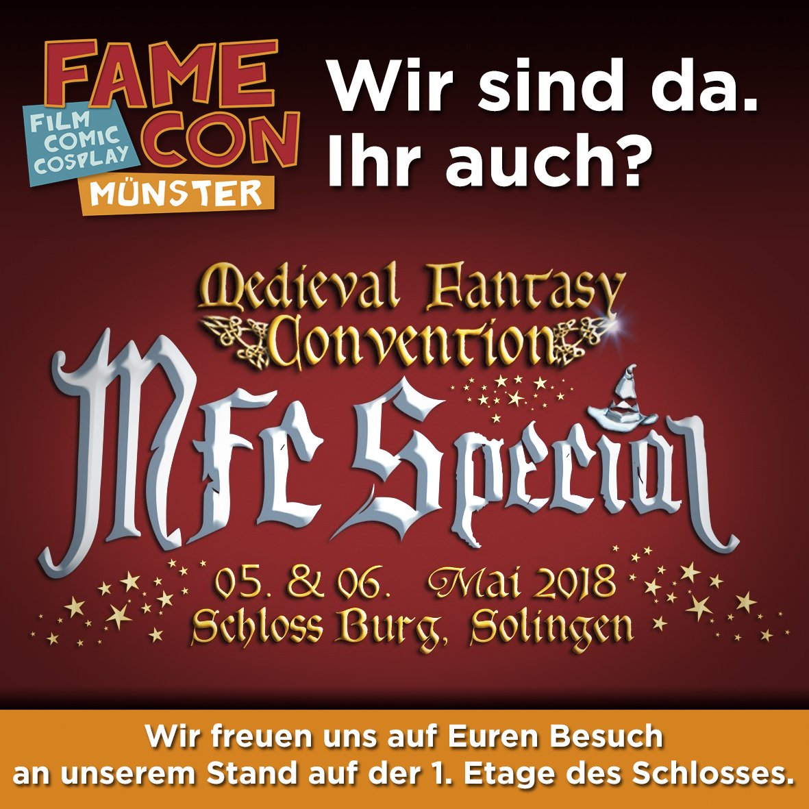 famecon's tweet photo. Am Wochenende ist das @MedievalCon Special in Solingen und wir sind auch vor Ort!

Ihr findet uns auf der ersten Etage des Schlosses.

#MFC #mfcpotterspecial #harrypotter #FAMECON #FAMECON2018 #Solingen #schlossburg #pottercon #mfcspecial https://t.co/zkgJXWzvy9