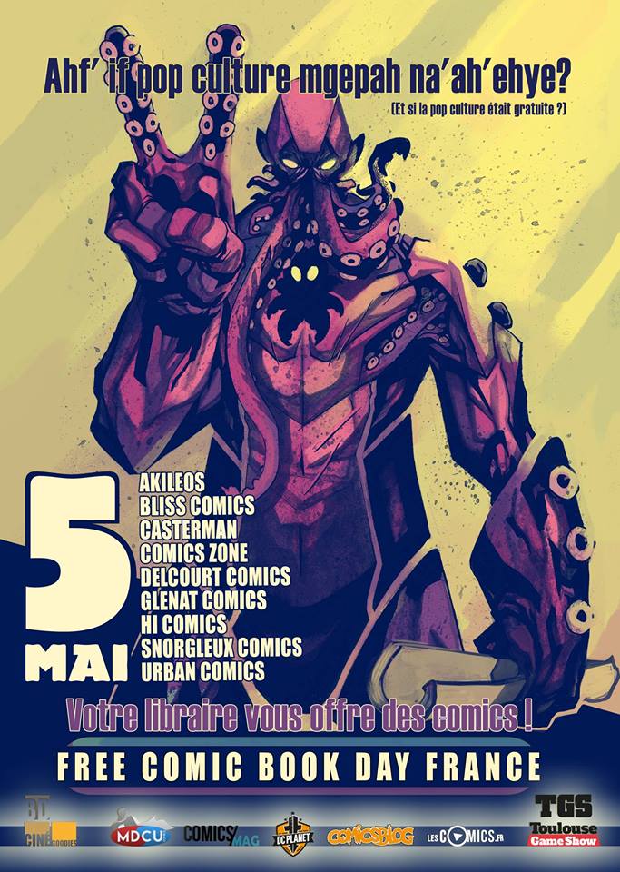 Le Free Comics Book Day c'est demain !
Pour l'occasion Pulp's Comics ouvrira à 9h30!
Vous pourrez choisir deux titres de la sélection de cette année ( VO et/ou VF ) + 1 titre supplémentaire tous les 10€ d'achat.
Enjoy &amp; See you tomorrow !