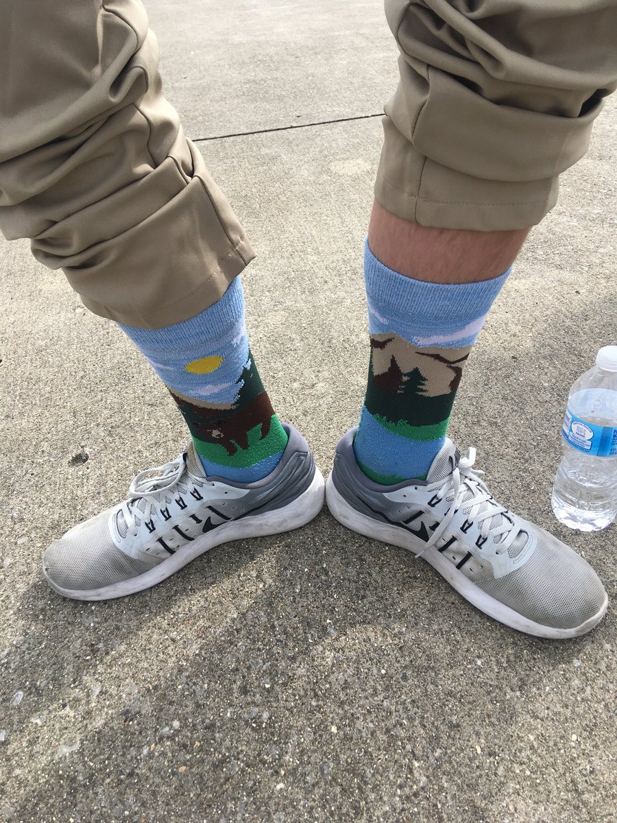 RPGuthridge's tweet photo. It’s Short Field day. Interesting fact, Tate Beller won the Nebraska State Bowling Championship in these socks. Let’s hope they still have good luck left in them! #SAFECON2018 #GOMAVS @NIFA_aero @UNOmaha @OmahaFlyingMavs https://t.co/4wI4fzFwaD