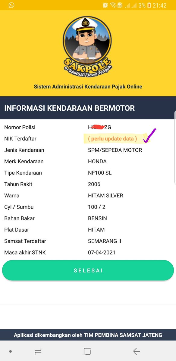 Pic Sakpole On Twitter Cek Info Ranmor Mu Guys Melalui Aplikasi