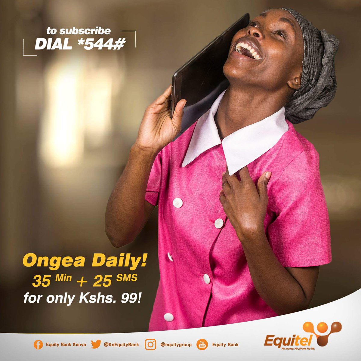 AwinjaNyamwalo's tweet photo. Weekend ni kupiga simu huko ushago na kuchapa story non-stop na wazazi. Nimesubscribe to Equitel's Ongea daily bundles for only 99 bob, nimepata 35 minutes na 25 SMS. #SaveNaEquitel #2018NikuSave https://t.co/DkvExzFVe8