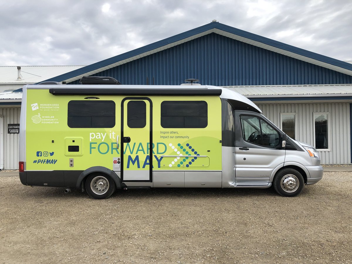 Precision_Land's tweet photo. Darrell and Jason loaded up in the Pay It Forward LTV and headed over to @WinklerCanvas to deliver donuts! Excited to see how they choose to do an act of kindness this month! #PIFMAY https://t.co/A9KdTuA4dY