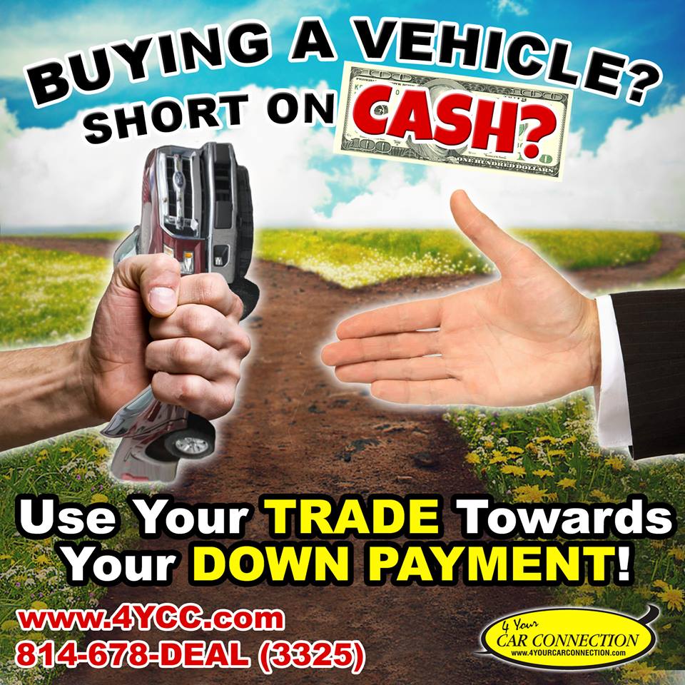 4YCC_US322's tweet photo. USE YOUR TRADE TOWARDS YOUR DOWN PAYMENT! https://t.co/BYDCdpkqPd #4YouCarConnection #CranberryPA #4YCC https://t.co/5XtwJVORO0