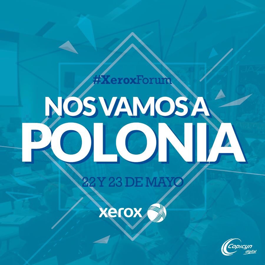 Copicyn's tweet image. Este 22 y 23 de Mayo, compartiremos experiencia en el Evento Internacional organizado por Xerox, con sede en Polonia, Varsovia. 📍
Sobre las nuevas tendencias, ideas y tecnología les estaremos informando! #XeroxForum 🇦🇷✈️🖨