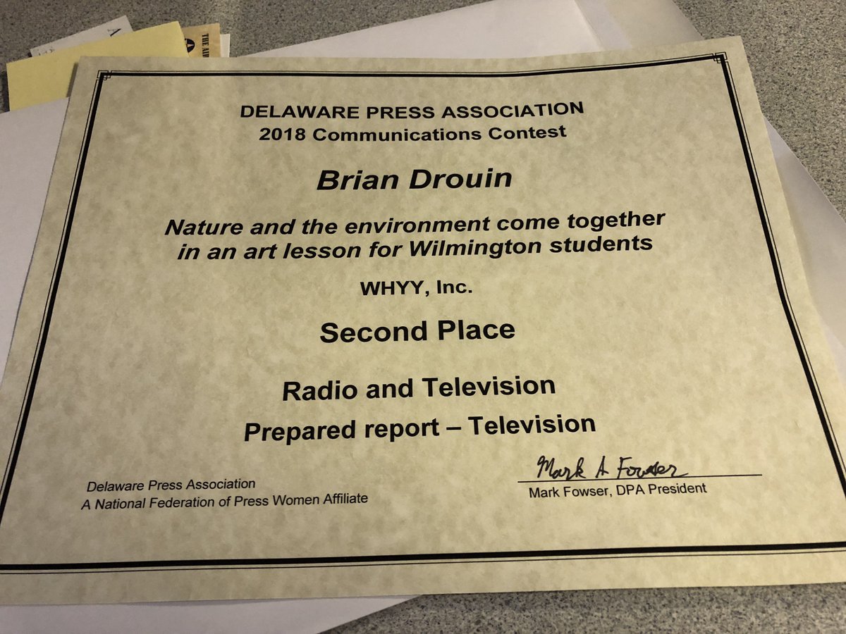 briandrouintv's tweet photo. Just got this delivered today for my story on a special art class at Baltz Elementary school @INWilmingtonDE. Thanks @DelawarePress. You can see the story here: https://t.co/CUJdoaxaU0 #netde #arteducation https://t.co/VWNYoJbChP