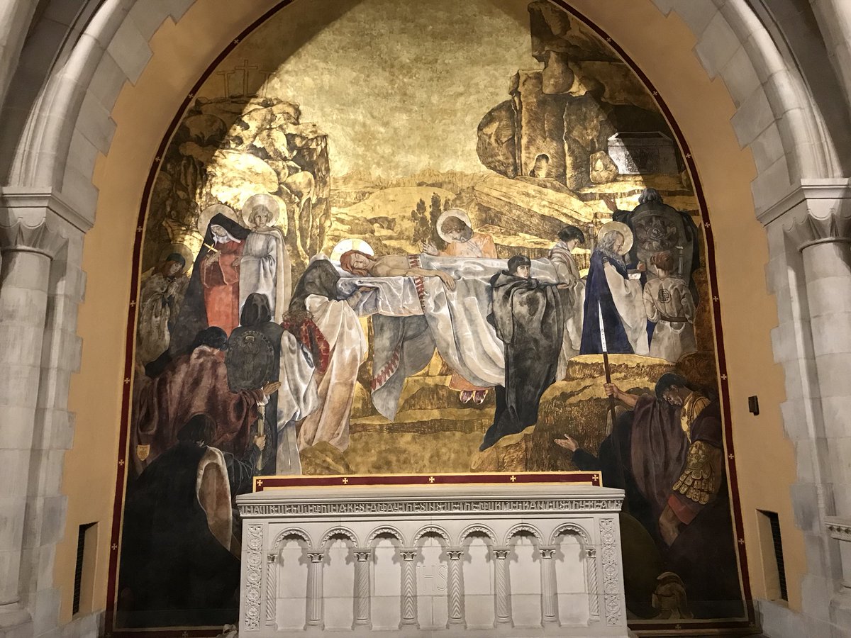 Bus1ForDC2018's tweet photo. #ROMBUS1DC2018 concludes their inside visit of the National Cathedral in a chapel of the crypt. Behind our members of ROMS Helen Keller and Anne Sullivan are laid to rest. https://t.co/LAPdZMsGgv