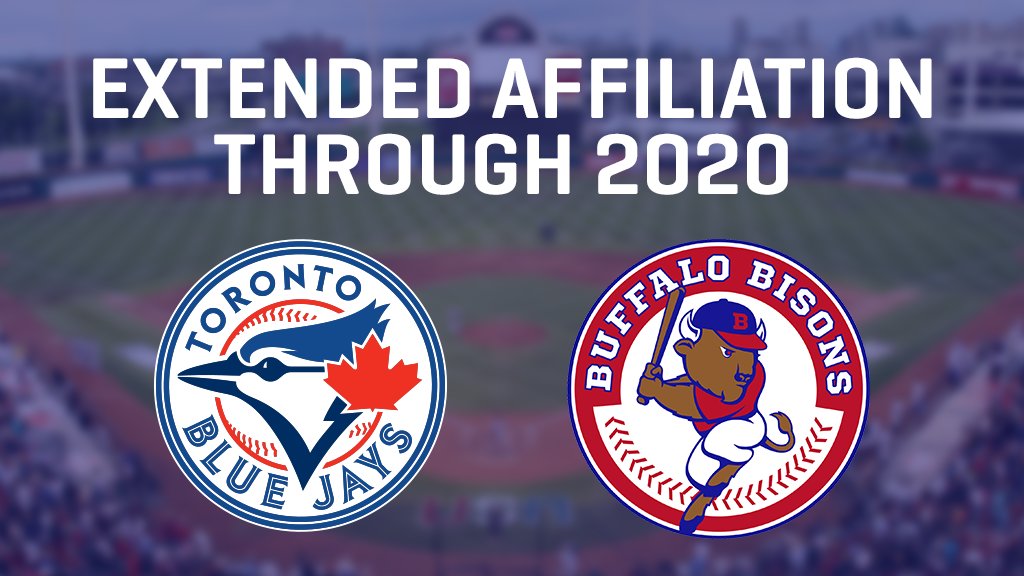BlueJays's tweet photo. We are very happy to share we’ve extend our affiliation agreement with @BuffaloBisons through the 2020 season! #BlueJays https://t.co/VngX6nSCJs