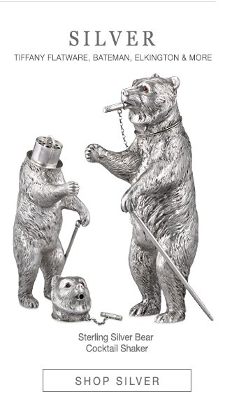 dempsterbeach's tweet photo. Isn't this amazing?! 
#cocktails #silver #want #wishlist #michaelryandesign #Love 
@RauAntiques #shaker #bears https://t.co/0SKVJmz1FF