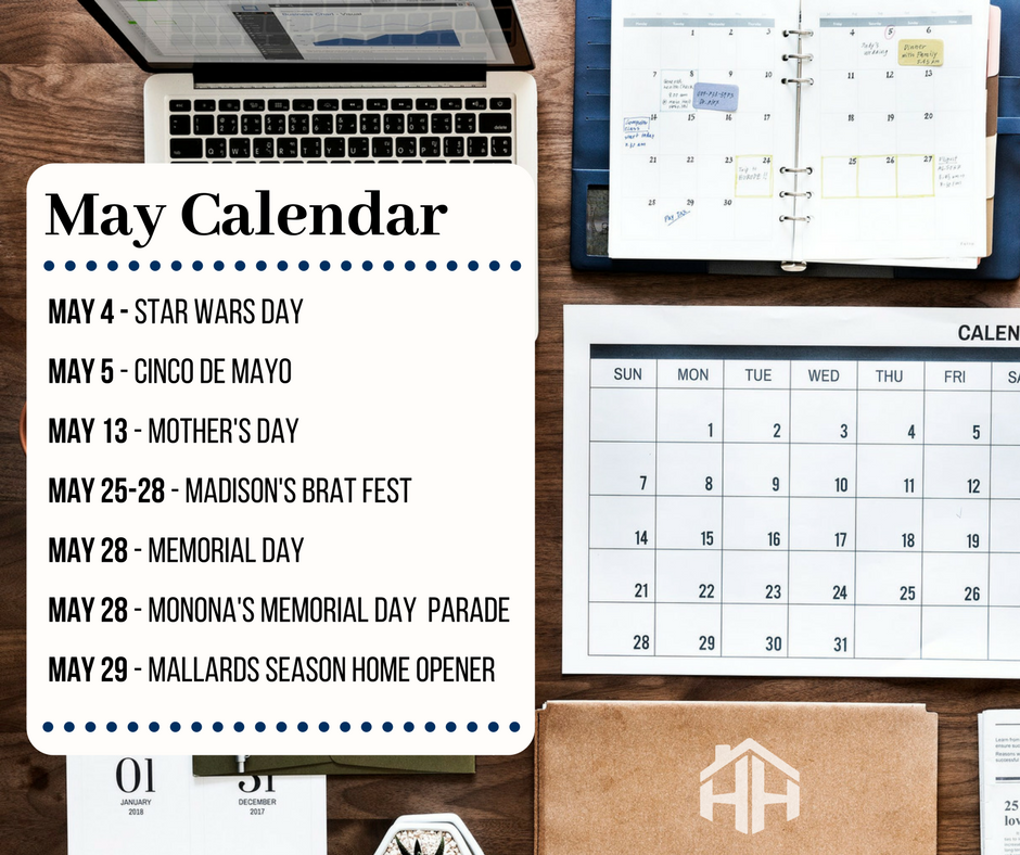 Hansen_HomeTeam's tweet photo. What's on your calendar for the month of May?
#MayTheFourthBeWithYou #MayCalendar #MadisonEvents #MadisonWI https://t.co/OMDNJ8w4rH