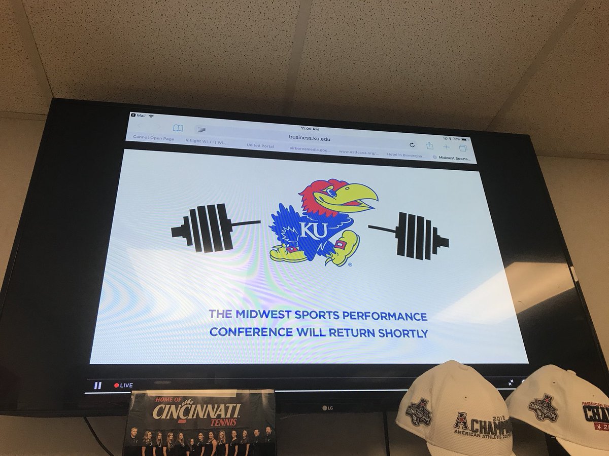 GoBearcatsOLY's tweet photo. Great opportunity to hear the speakers when our staff can’t actually be in Kansas. Thanks @A_Hudy and @JAYHAWKSTRENGTH https://t.co/KQoTyMxltK