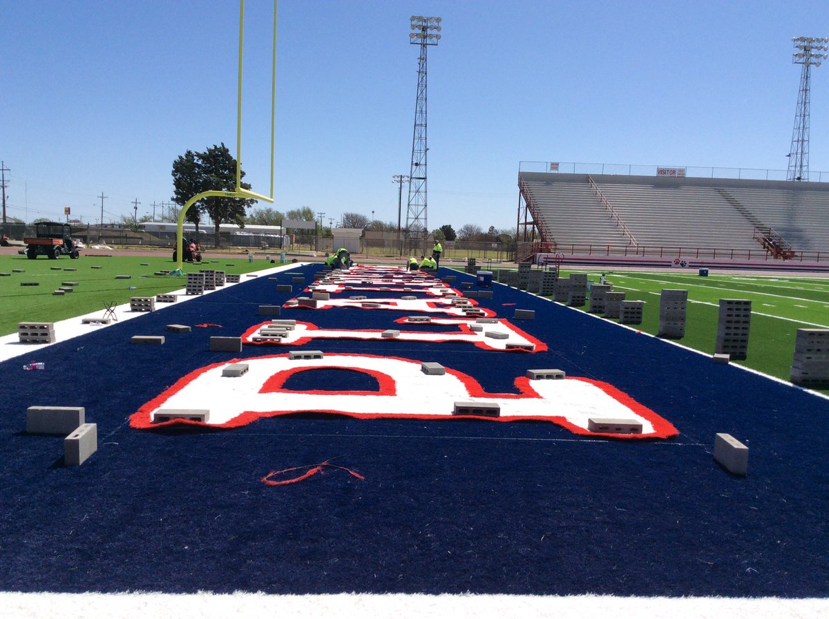 HellasInc's tweet photo. Did you know that each hash mark and number, along with letters and logos are installed manually in a turf football field? It takes some serious skills... Great job!

#football #sports #didyouknow #matrixturf 
#amazing https://t.co/BFEiMvKlYZ