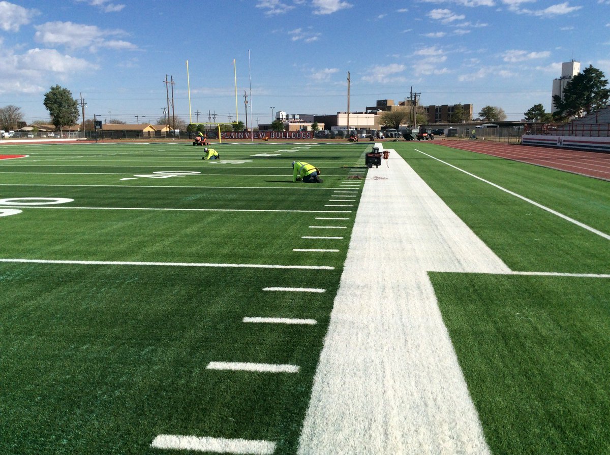 HellasInc's tweet photo. Did you know that each hash mark and number, along with letters and logos are installed manually in a turf football field? It takes some serious skills... Great job!

#football #sports #didyouknow #matrixturf 
#amazing https://t.co/BFEiMvKlYZ