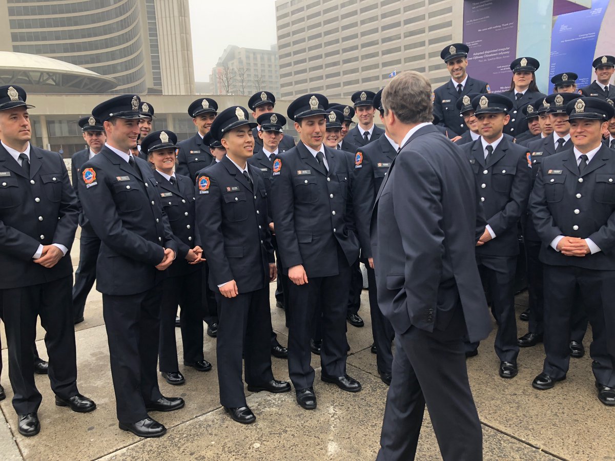 Today is International Firefighters’ Day. Had the pleasure of congratulating the latest <a href="/Toronto_Fire/">Toronto Fire Services 🇨🇦</a> recruits class in Nathan Phillips Square this morning. Wishing them all the best in their careers keeping our city safe.