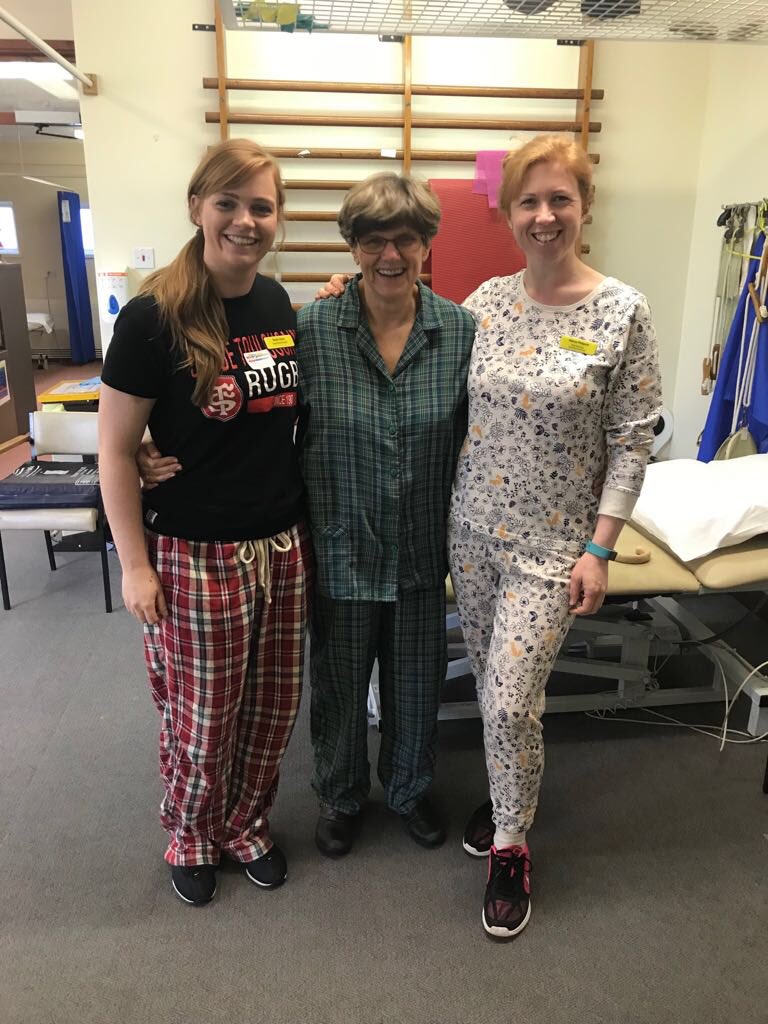 ClairefPreece's tweet photo. #walesphysiostogether @PTHBhealth @pthbphysio @SianYoung11 supporting the campaign and getting people moving. The smiling faces of staff says it all #happyinwork - it’s not just patients that are benefitting! @Chat2Change #staffwellbeing matters too https://t.co/lI0UO3DUTM