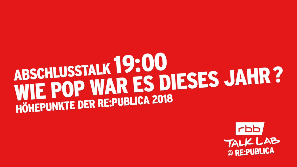 rbb24's tweet photo. Gleich live: Ein letztes mal #rbbTalkLab für dieses Jahr 😭 Unsere Moderatoren @monoxyd und @cluychaz blicken zurück auf drei Tage #rp18. Bis zum nächsten Mal! #rp19 👌✌️ https://t.co/bm5womfNvR https://t.co/BB3iM8rDKS