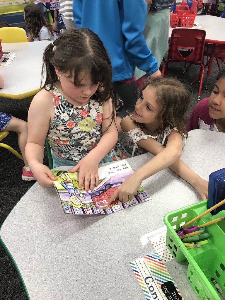 Zambo4th's tweet photo. We started the year reading to our Young 5 buddies and now they are reading to us! The fourth graders are so impressed with the progress they’ve made! 👏 #WhyWBSD #wegienkawildcat @weginkaY5K https://t.co/I5HjZWhsbg