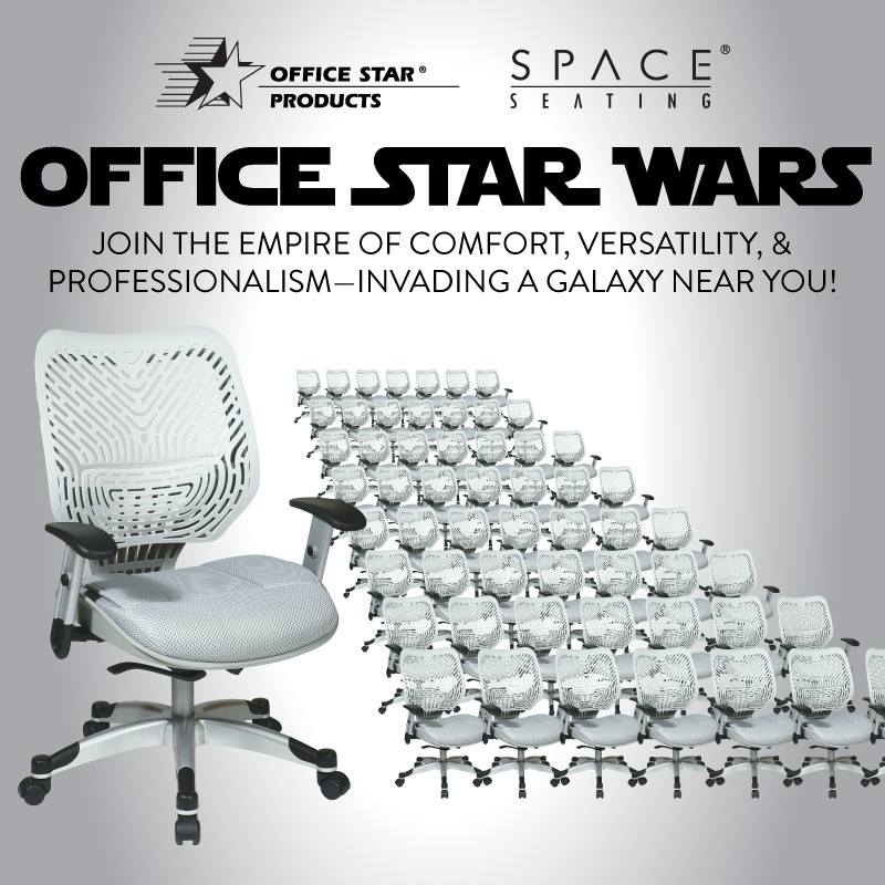 officestarprod's tweet photo. Even if you’re a little short for a Stormtrooper, you are the perfect fit for Space Seating. #MayThe4thBeWithYou #starwarsday #SpaceSeating https://t.co/pMDLfMFZqP