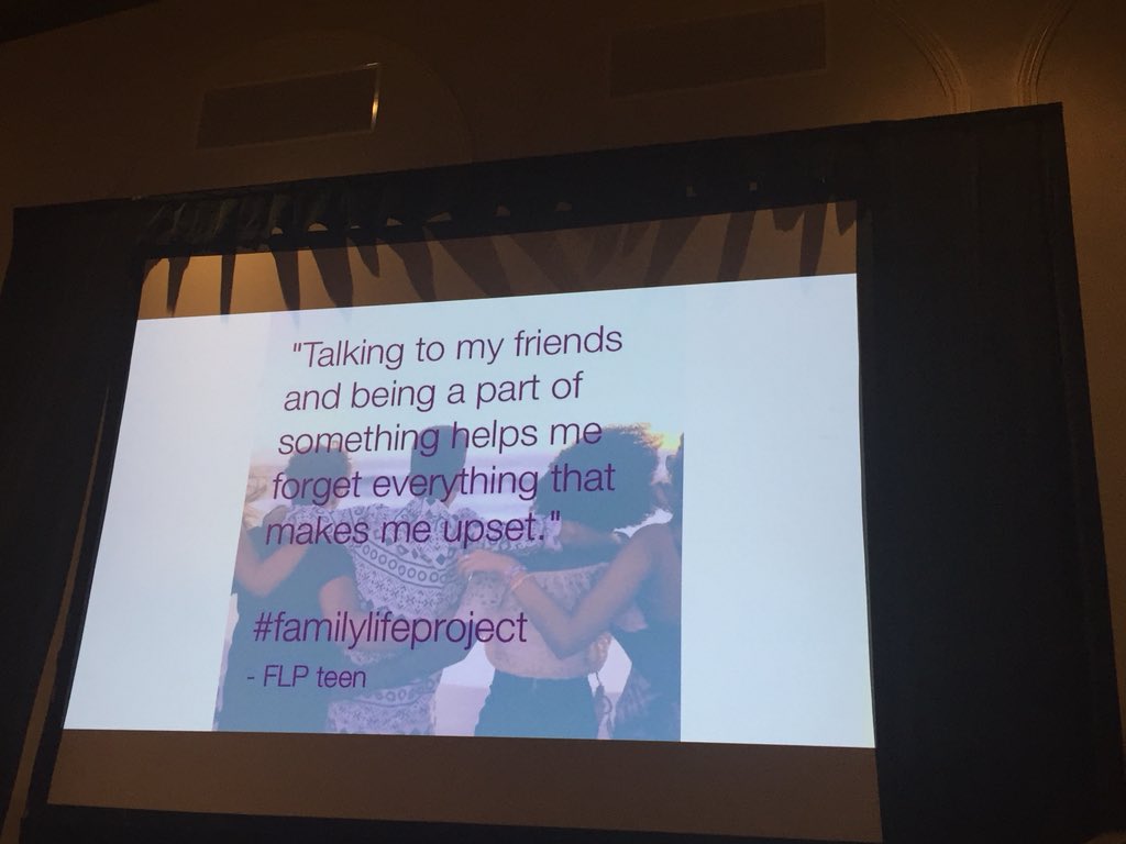 BlairRaverLab's tweet photo. Quote from our #familylifeproject teens currently participating in our ongoing data collection in rural NC and PA. Our team is looking forward to exploring the protective effects of peer relationships in conjunction with the rodent findings @RosemarieEPerry @SANS_news #SANS2018 https://t.co/fqVsiGSotB