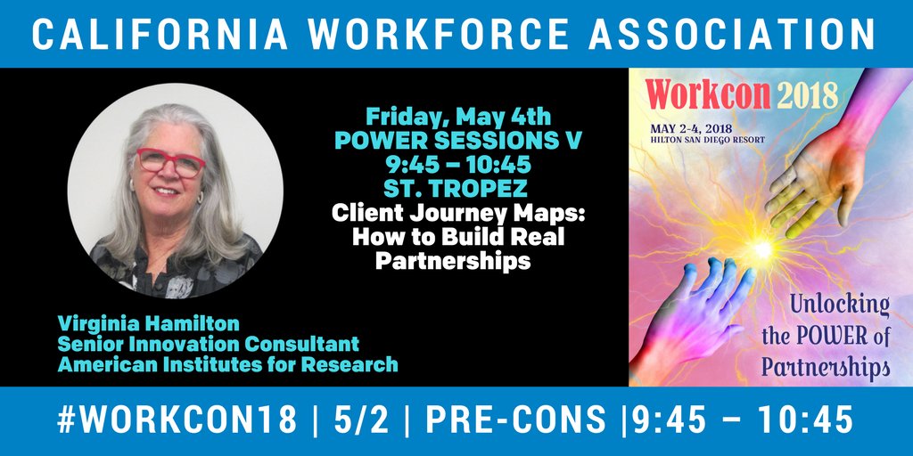 CAWorkforce's tweet photo. Don’t miss the #WorkCon18 workshop by @AIR_Info’s Virginia Hamilton on 5/4, “Client Journey Maps: How to Build Real Partnerships.” Learn more about AIR’s #workforcedevelopment research: https://t.co/3m8k0M3yVf #workforce
@AIR_Info https://t.co/F8Vl3kK6Lt