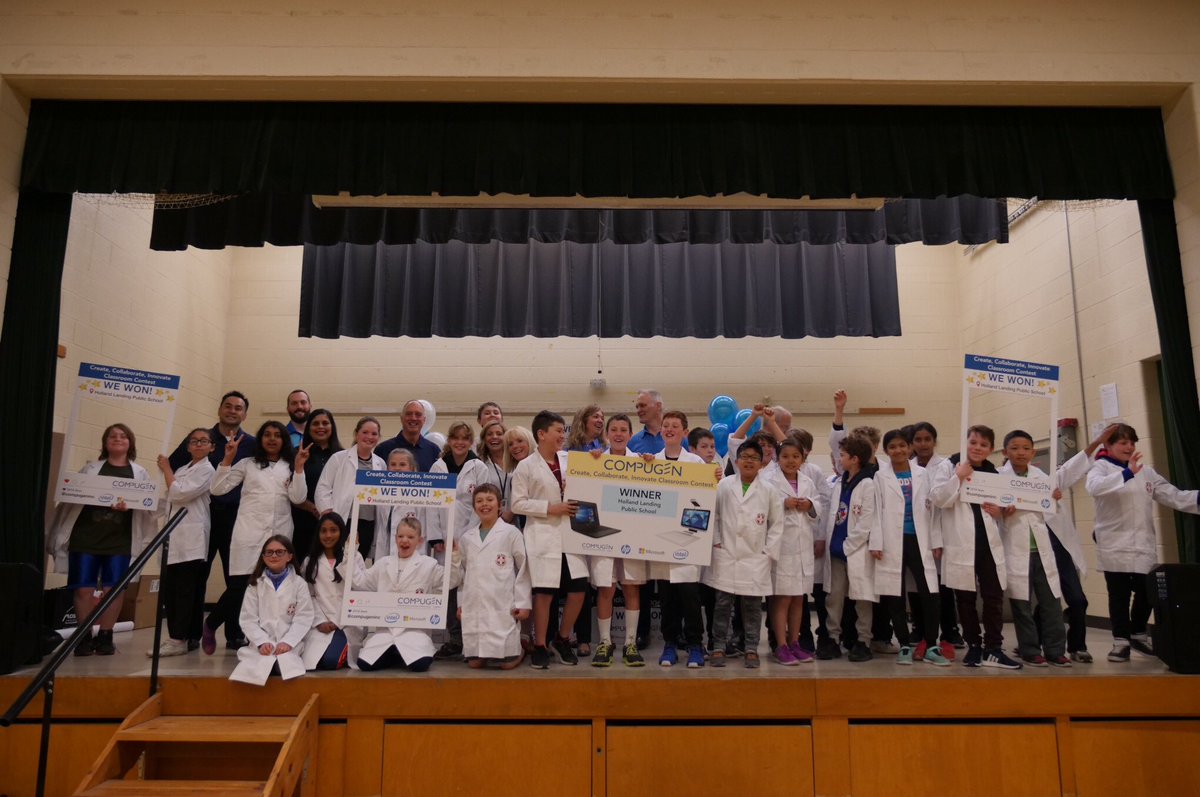 hlpsyr's tweet photo. Big news! Grade 5s won Compugen’s Create, Collaborate, Innovate Classroom Contest! We won a class-set of 15 HP Probook x360 notebooks and 1 HP Sprout valued at approximately $10,000. Thank you @compugen @CompugenInc @HP @YRDSB https://t.co/FHwaHr3yS9