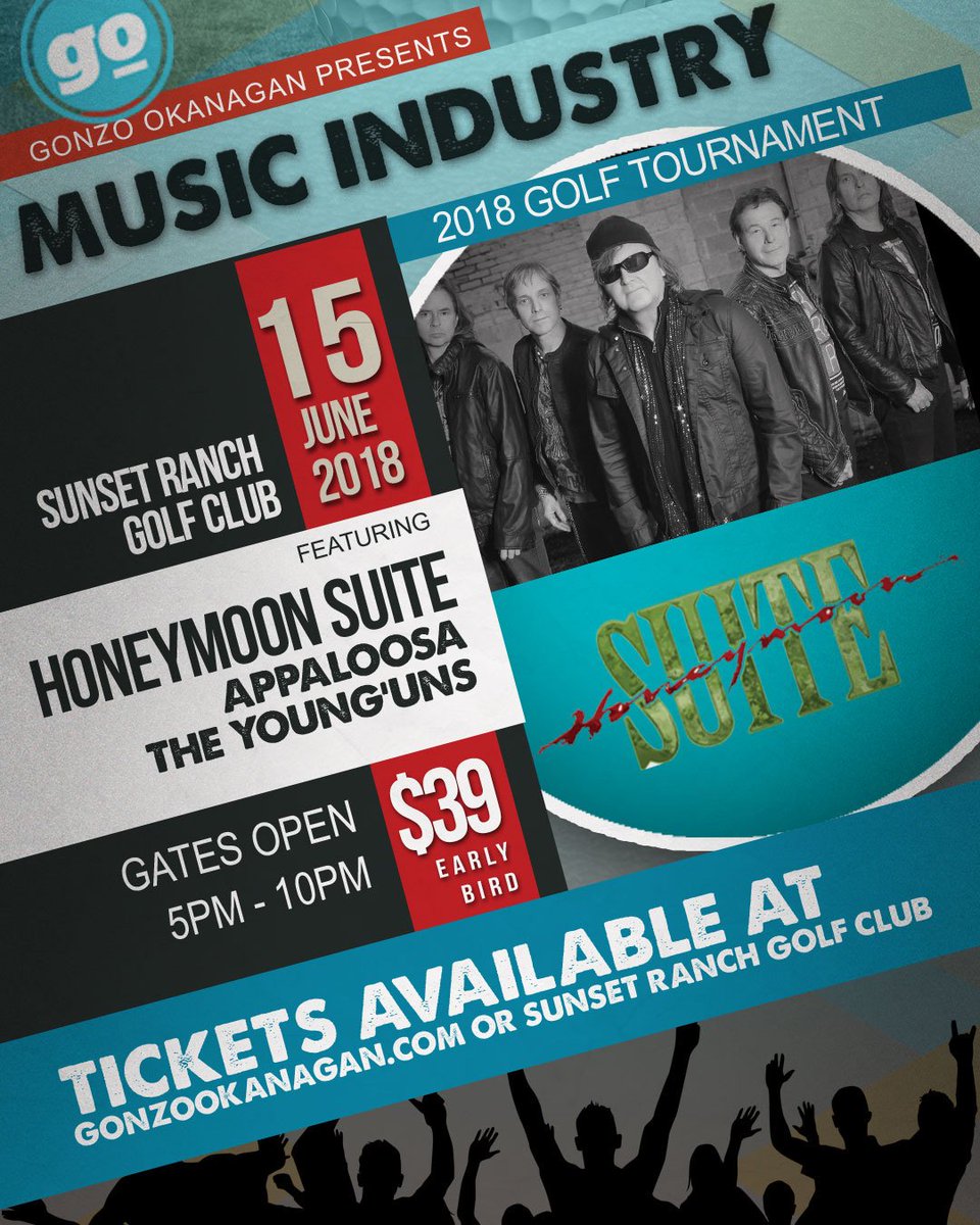 GonzoOkanagan's tweet photo. Artist Line-up Announcement for the 1st https://t.co/2ZZ4Vvdhe3 Music Industry Golf Tournament! @1HoneymoonSuite @TheYoungunsBand @APPALOOSAband #GonzoOkanaganGolfTournamentandFestival - https://t.co/Vttz6JKaoc https://t.co/5eeFc8yvMr