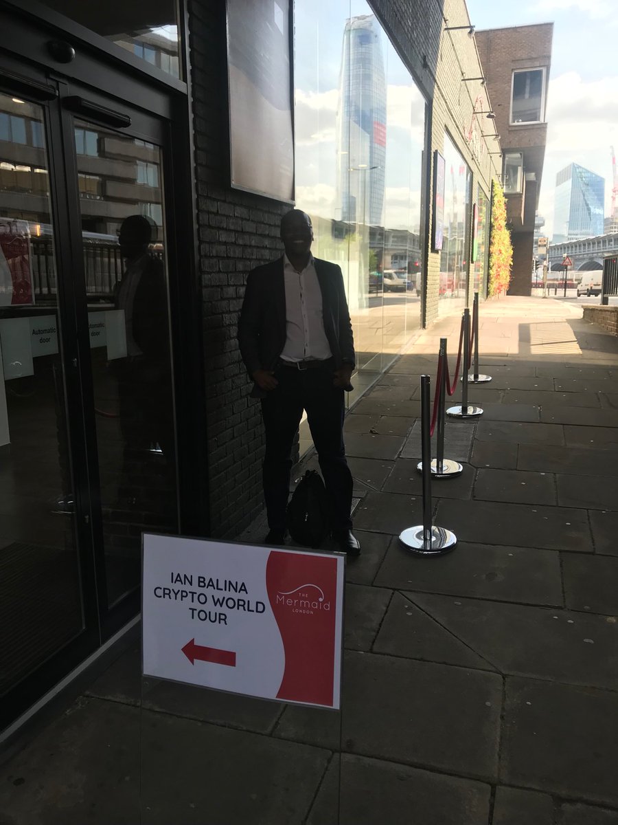 uncloakio's tweet photo. Ian Balina crypto world tour London.Currently the first one here!!. One word is dedication😀. Looking forward to the hearing from one of cryptos finest advocates. @DiaryofaMadeMan @EOSioAustralia @EOS_io @go_eos @eosnewyork @EOS_IO_HK @EOS_Collective @EOStheWorld @MichaelSuppo https://t.co/my9Xy53zMY
