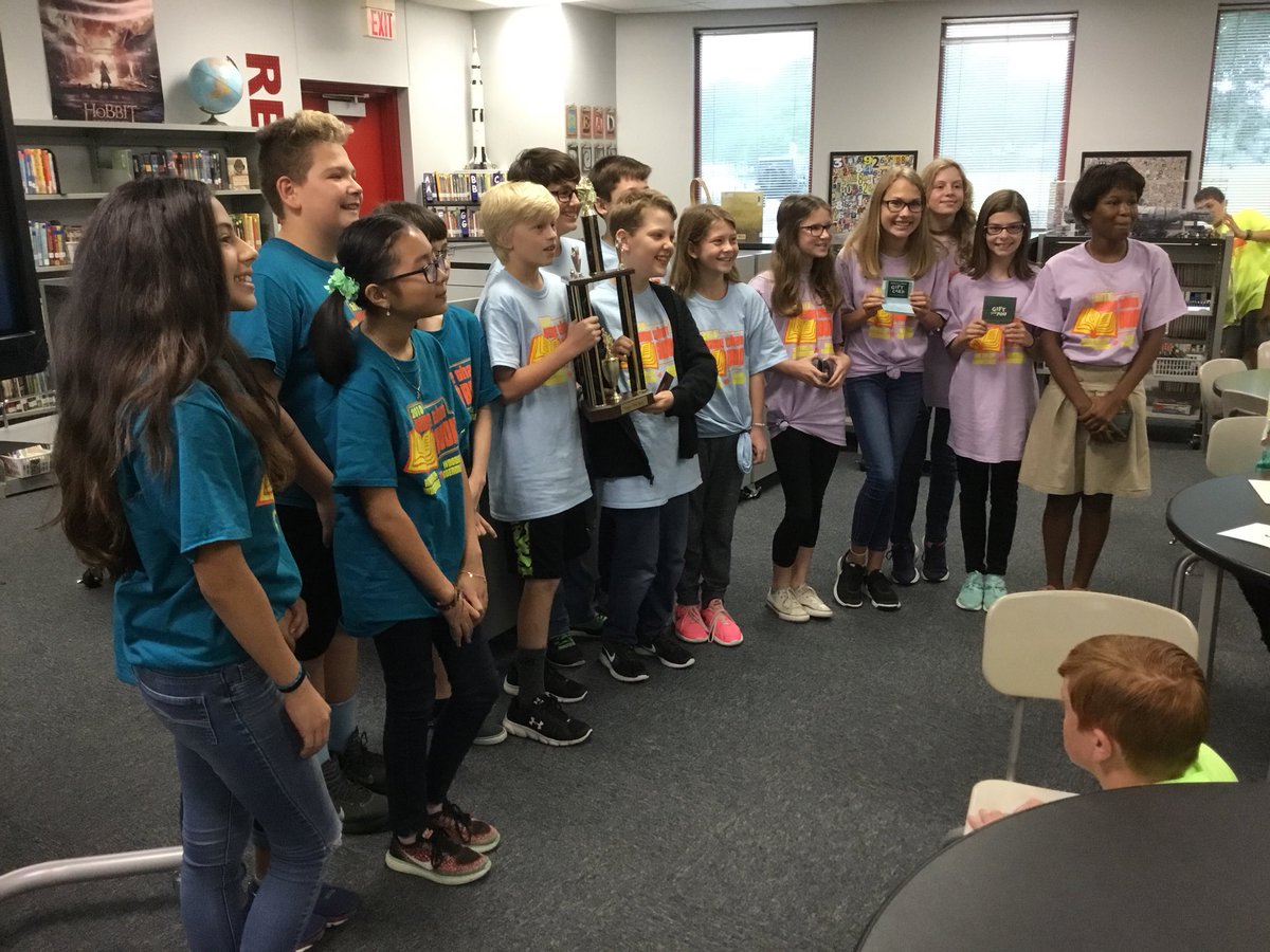 woodgatemisd's tweet photo. Name That Book Competition 1st place goes to River Valley and 2nd and 3rd place goes to Woodgate! #proudofthem #woodgatemagic https://t.co/cFExpvqRmb
