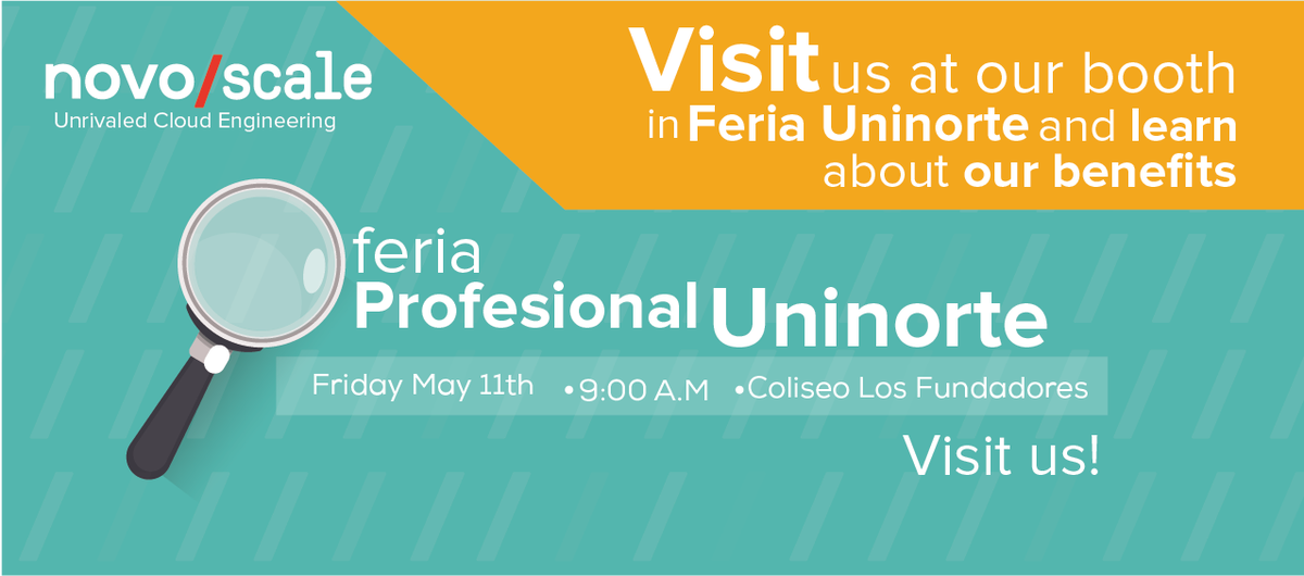 NovoScale's tweet photo. There’s a certain kind of people we’re looking for. We call them Scalers. 
Are you one of us? Visit us at Feria Profesional Uninorte! 

#TechLovers #Novoscale #Uninorte #Barranquilla #Tech #CloudEngineering #Implement #Optimize #Extend https://t.co/GaBfrbTjTg