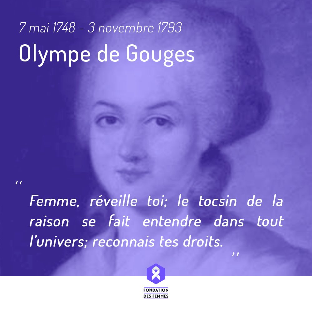 Pionnière dans la lutte pour les droits des femmes, Olympe de Gouges devient en 2016, la première femme politique à avoir sa statue à l'Assemblée Nationale.