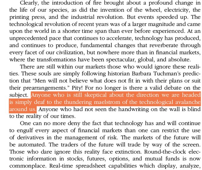 "There are still within our markets those who would ignore these reali-ties. These souls are simply following historian Barbara Tuchman’s predic-tion that 'Men will not believe what does not fit in with their plans or suittheir prearrangements.'" 4/5