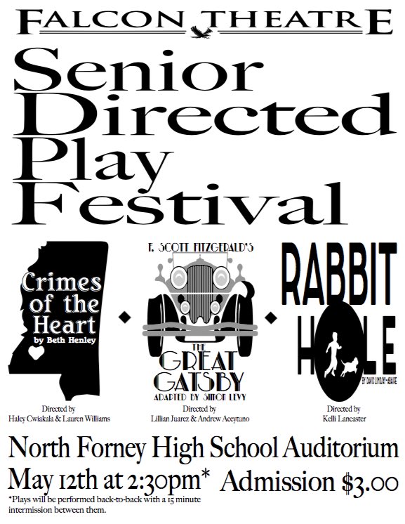 Don’t miss our final production of the year with our annual senior directs. #srdirects @northforneyinfo <a href="/susannahgwisdom/">Susannah Wisdom</a> <a href="/caseyatthebat1O/">Casey Jones</a>