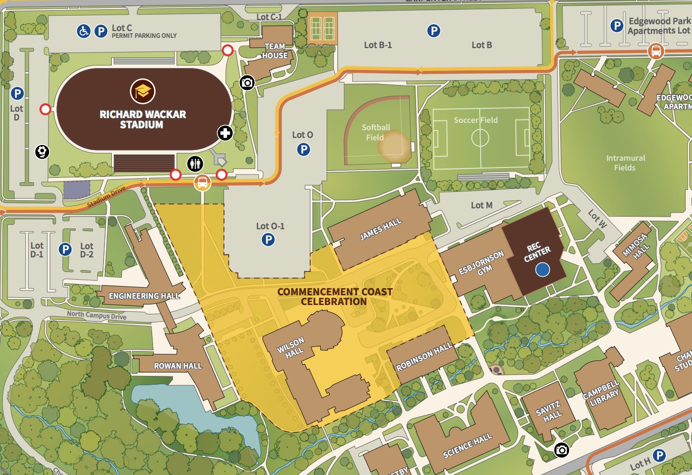 rowan university campus map Rowan University On Twitter Attending Commencement 2018 Here S The Commencement Map To Help Guide You Around Campus Https T Co Bdnhcmpoen rowan university campus map