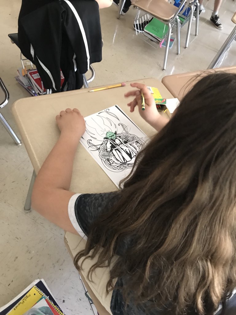 MrsPSaysTeach's tweet photo. Zen Color 6th grade Ed camp! #Maythe4thBeWithUs https://t.co/VVP3l26SHq