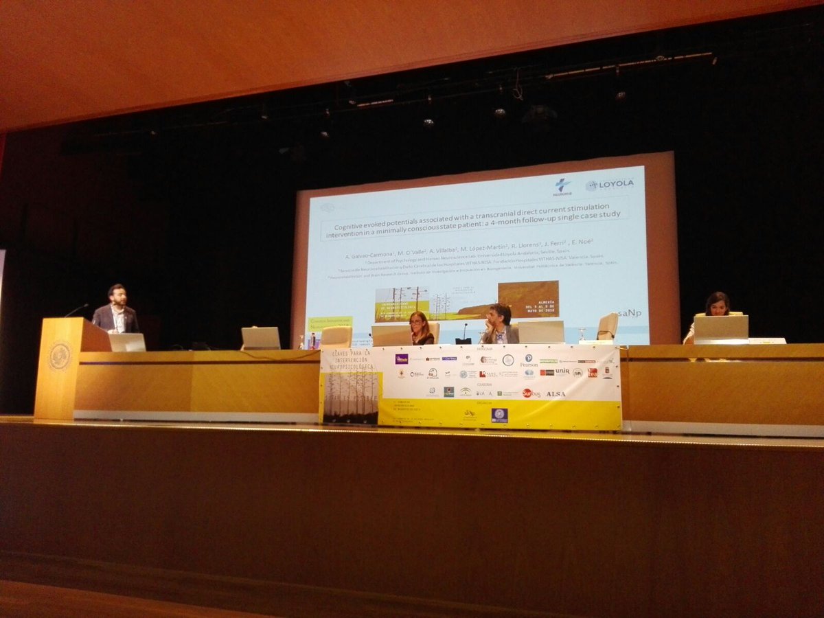irenea_rehab's tweet image. “Potenciales evocados cognitivos asociados al tratamiento con tDCS en un paciente en Estado de Mínima Conciencia: seguimiento durante 4 meses” @AlejandroGalvao en #cin2018 #DOCMA #NeuroRHB