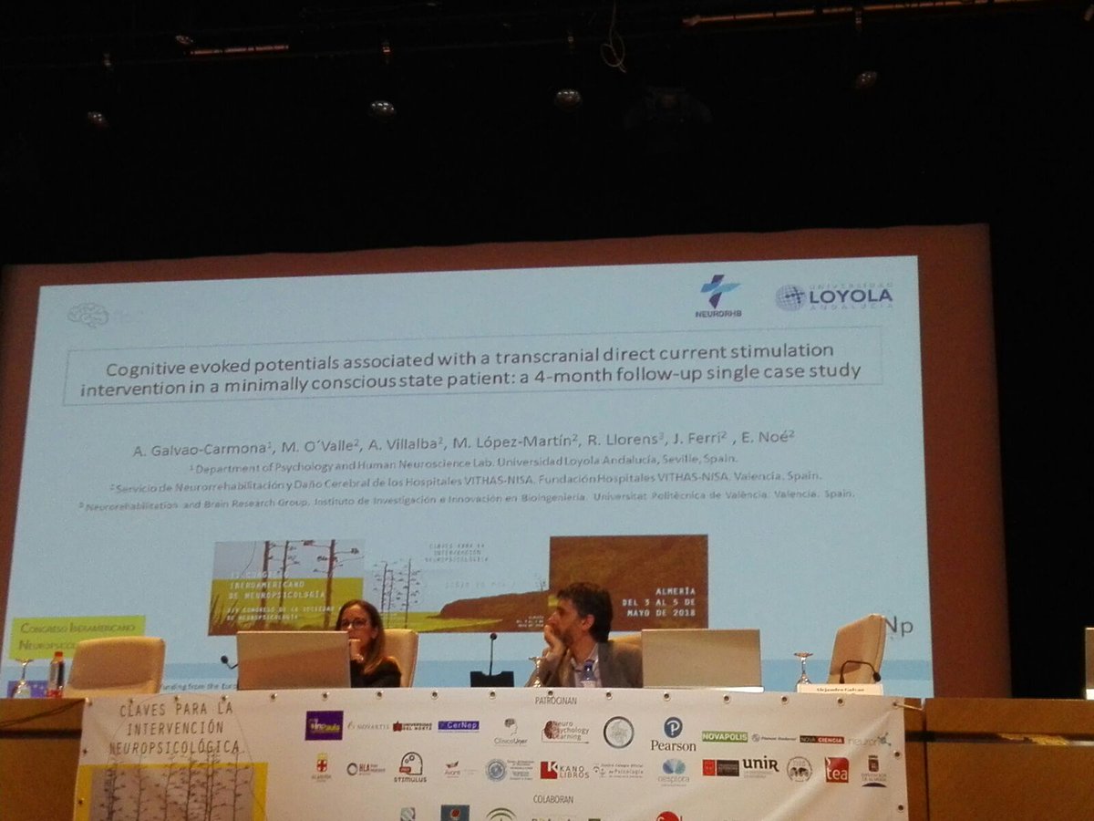 irenea_rehab's tweet image. “Potenciales evocados cognitivos asociados al tratamiento con tDCS en un paciente en Estado de Mínima Conciencia: seguimiento durante 4 meses” @AlejandroGalvao en #cin2018 #DOCMA #NeuroRHB
